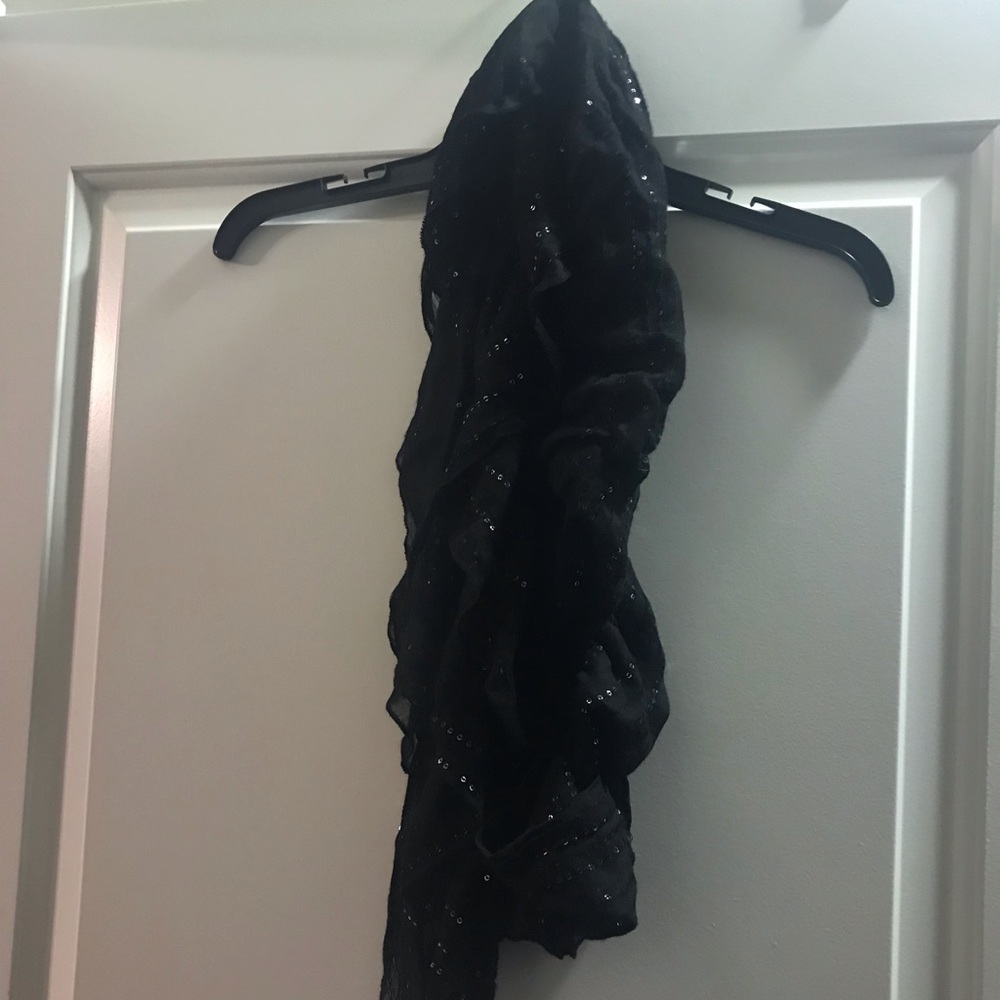 Scarf - black sequin embellished